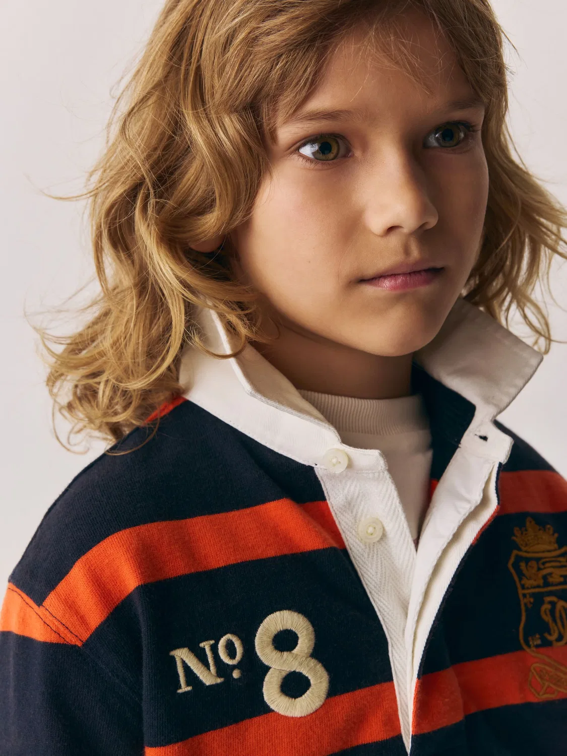 Рубашка регби с вышивкой Superdry, оранжево-синяя — фото 4