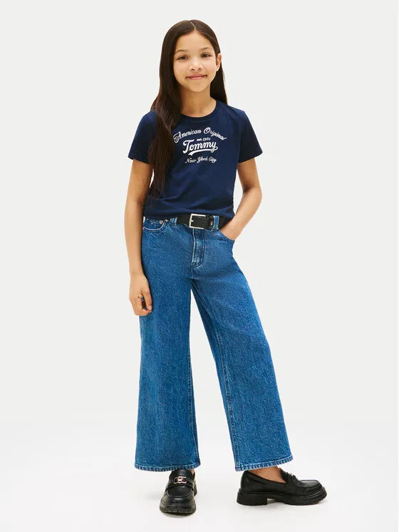 Футболка regular fit Script Tommy Hilfiger, темно-синий — фото 2
