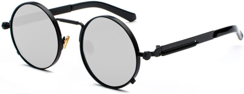 

Классические солнцезащитные очки MUTYNE в толстой круглой оправе в стиле стимпанк, 9 цветов, ретро-металлические пружины, светоотражающие линзы, панк-очки, Black Silver Mirror