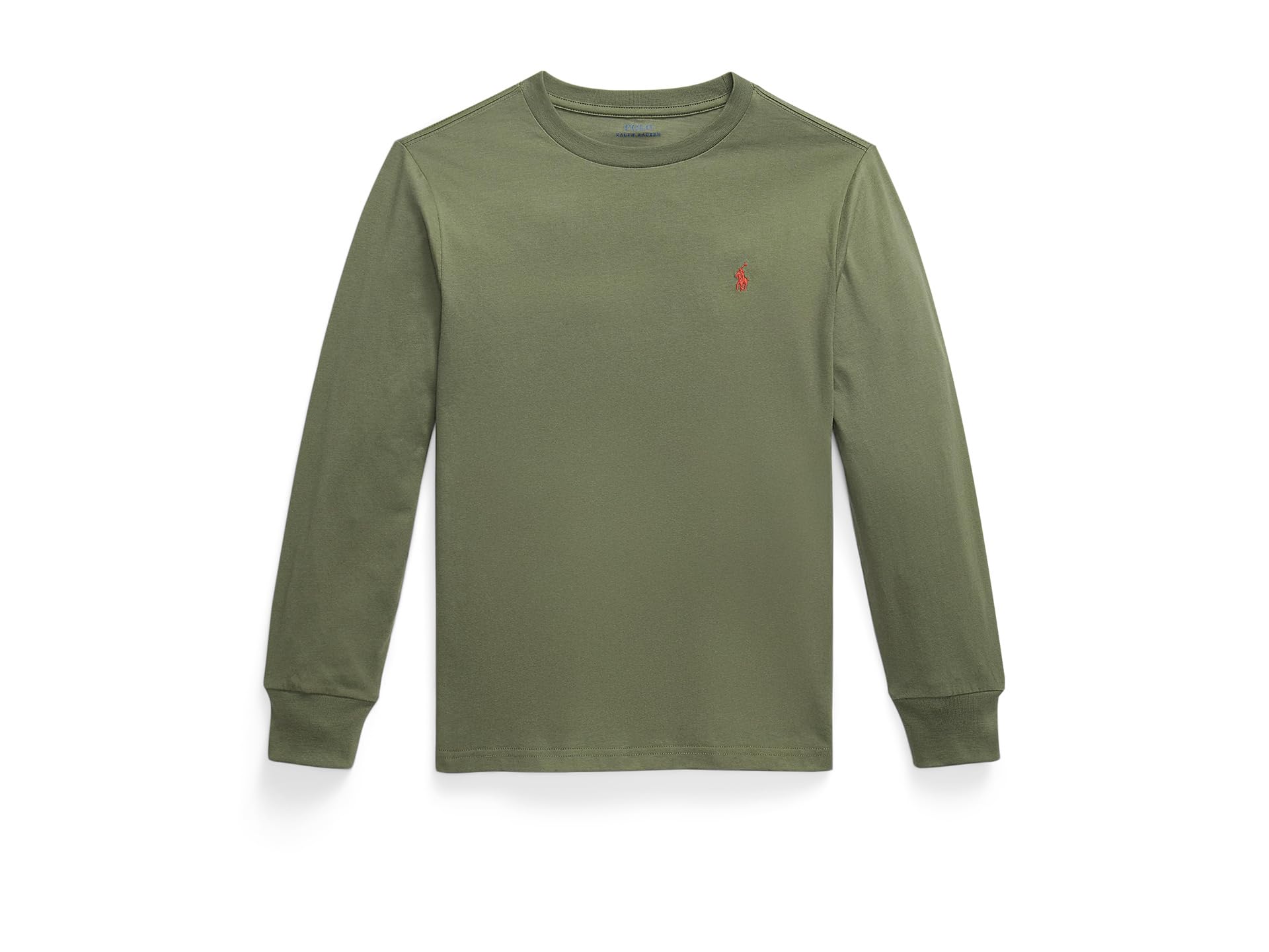 

Футболка Polo Ralph Lauren Kids Cotton Jersey Long Sleeve Tee, цвет Mint Olive