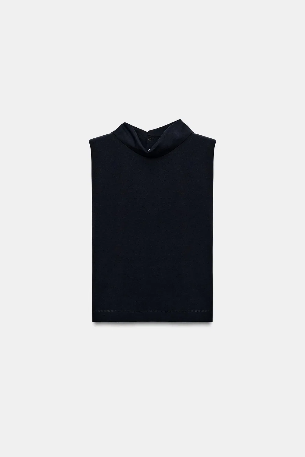 Топ с высоким воротником и подплечниками ZARA, Navy blue — фото 3