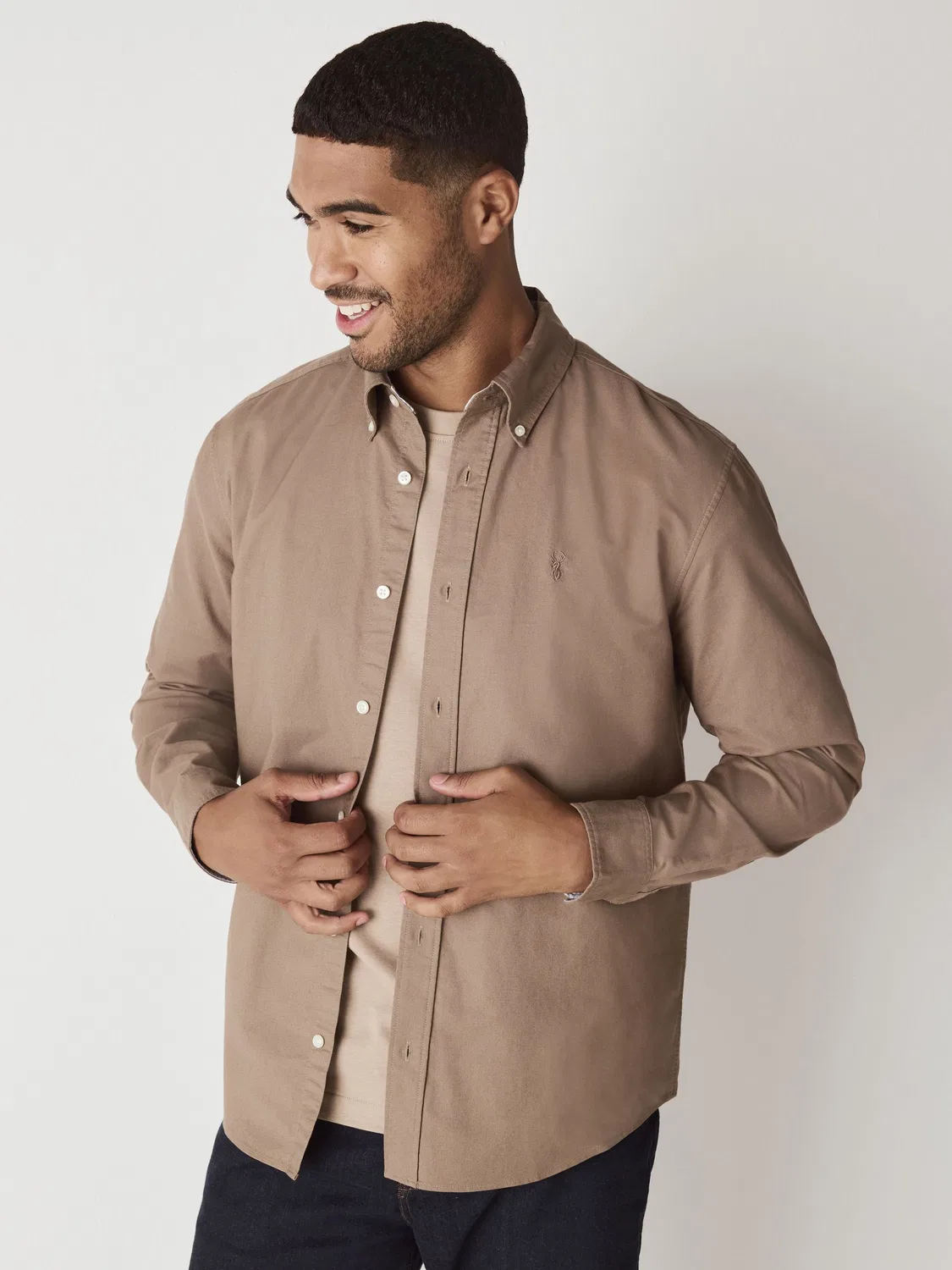 Рубашка оксфордская Regular Fit, Stone Natural Next