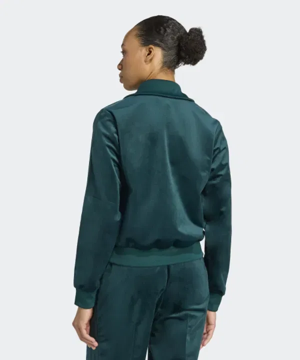 Тренировочная куртка велюровая Adidas, цвета айвори — фото 2