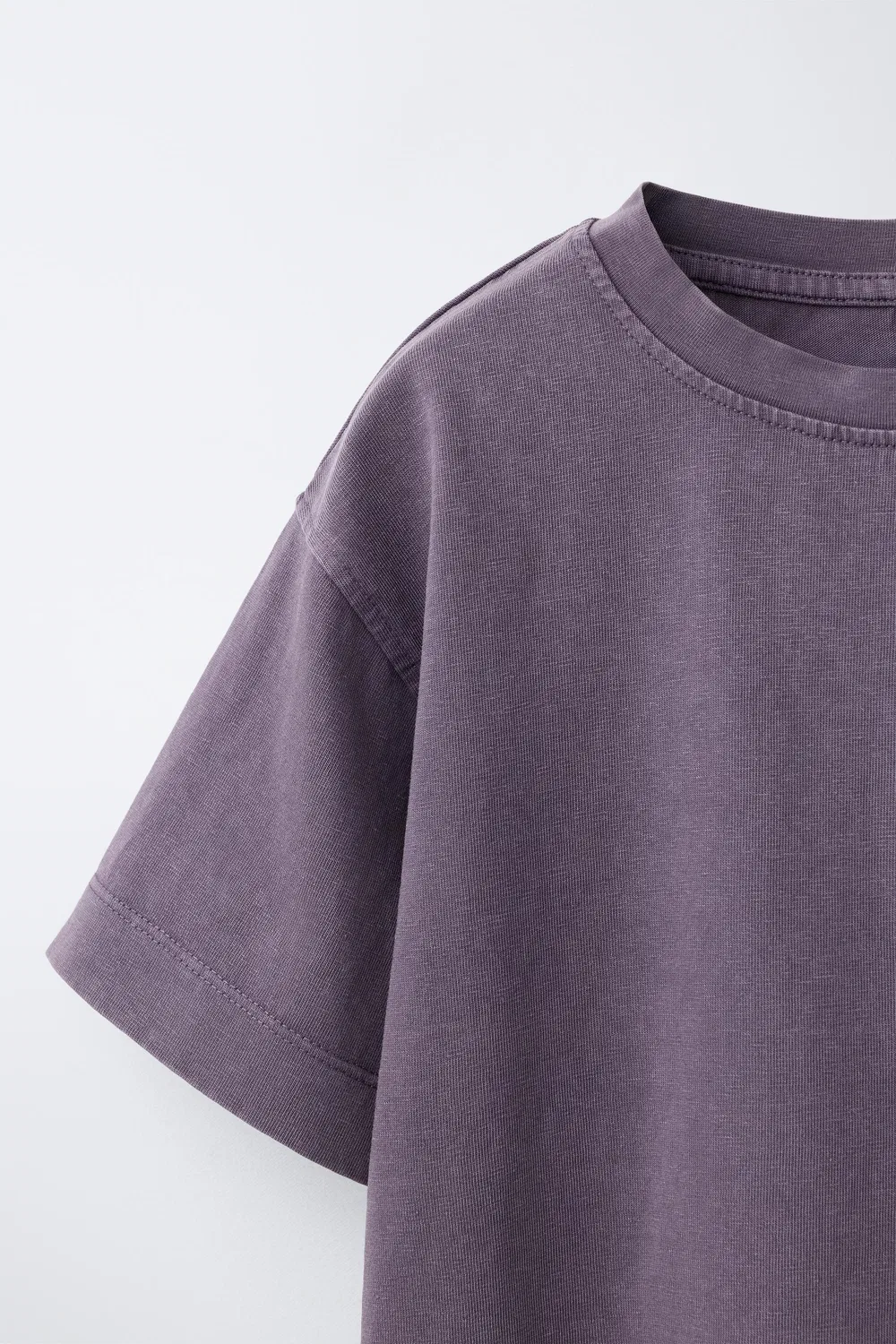 Плотная футболка с эффектом выцветания ZARA, Purple — фото 3