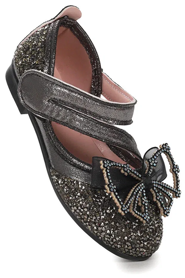 Детские балетки для девочек с бантом Vakko velcro bow girls' ballerina shoes arç 08 Kiko Kids, Platinum