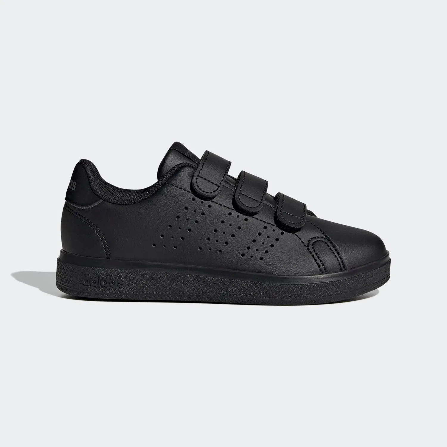 Детские спортивные кроссовки с перфорированными полосками Adidas, Core Black/Grey Six — фото 2