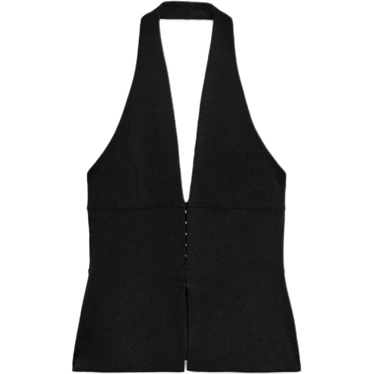 Женский топ-майка без рукавов ZARA, Черный