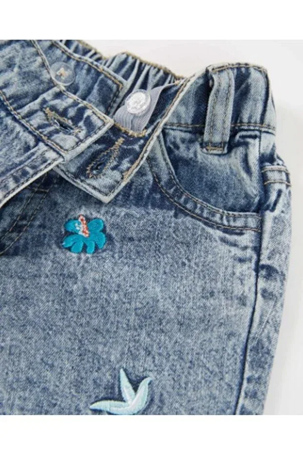 Детские шорты для девочек джинсовые Girl'S Figure Embroidered Blue Denim Shorts Skirt Tuc Tuc, Blue — фото 3