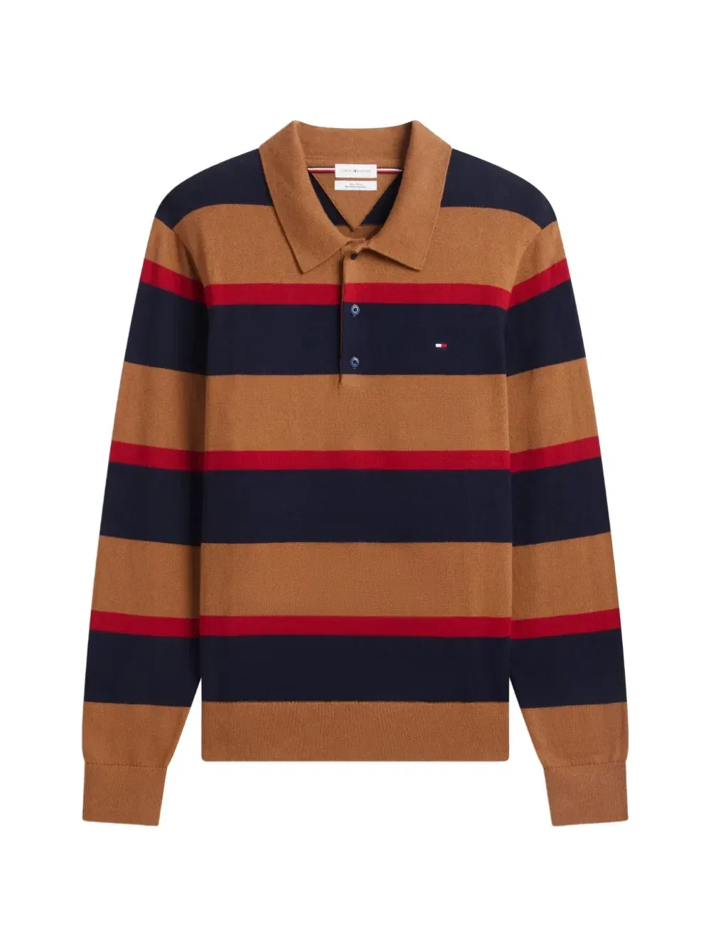 Полосатый свитер с воротником-поло Tommy Hilfiger, синий