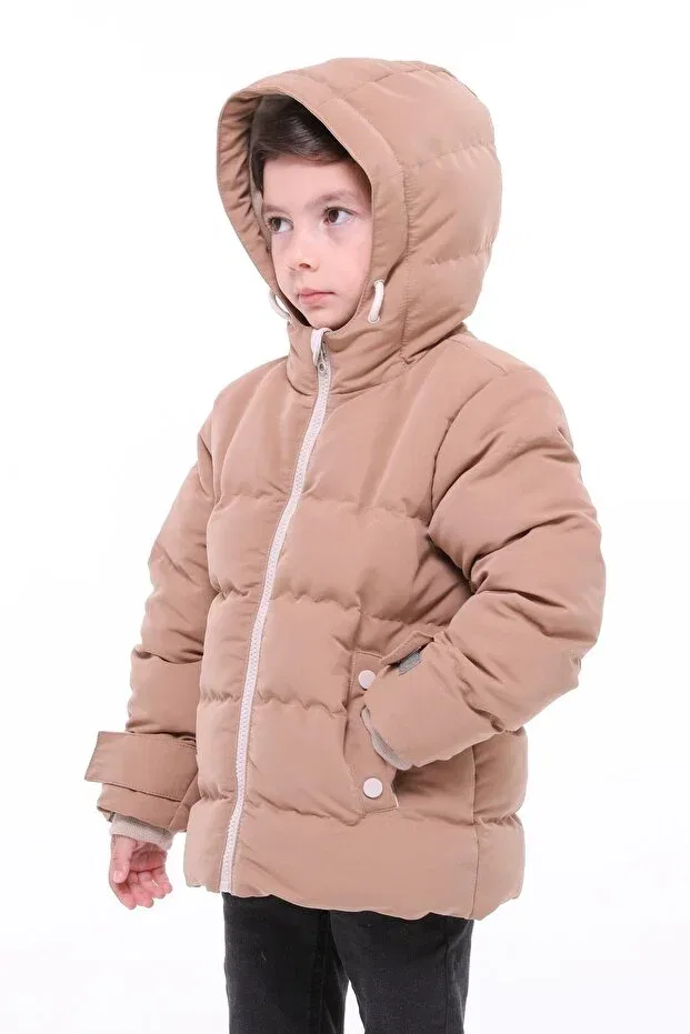 Детское пальто для мальчиков с капюшоном Benitto Kids, Brown — фото 2