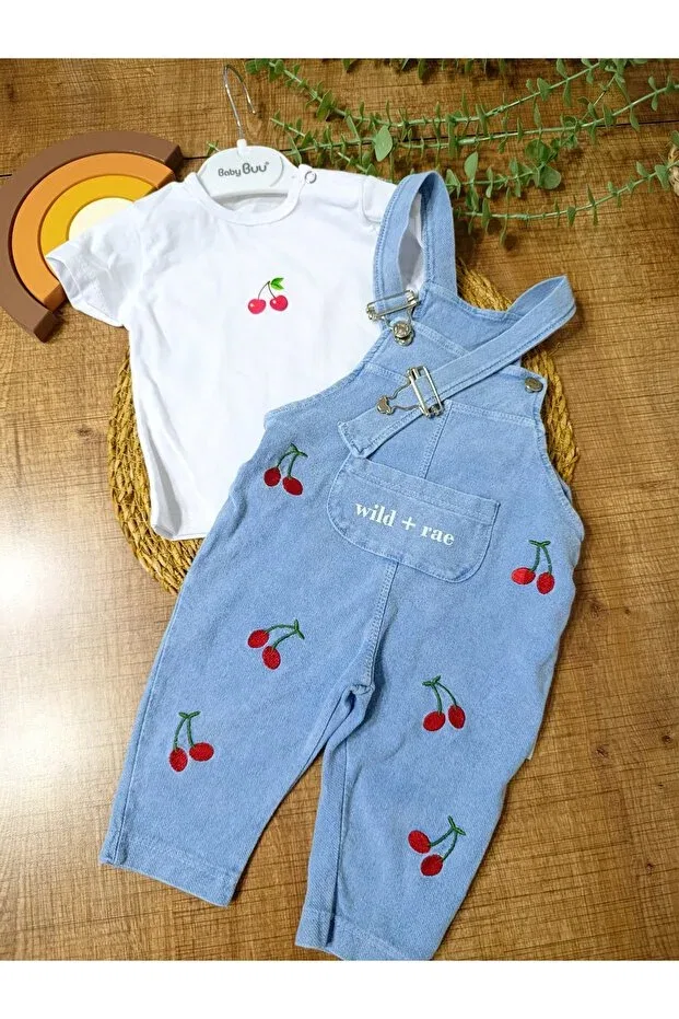 Детский комбинезон для девочек с принтом Cherry Baby Buu, White — фото 2
