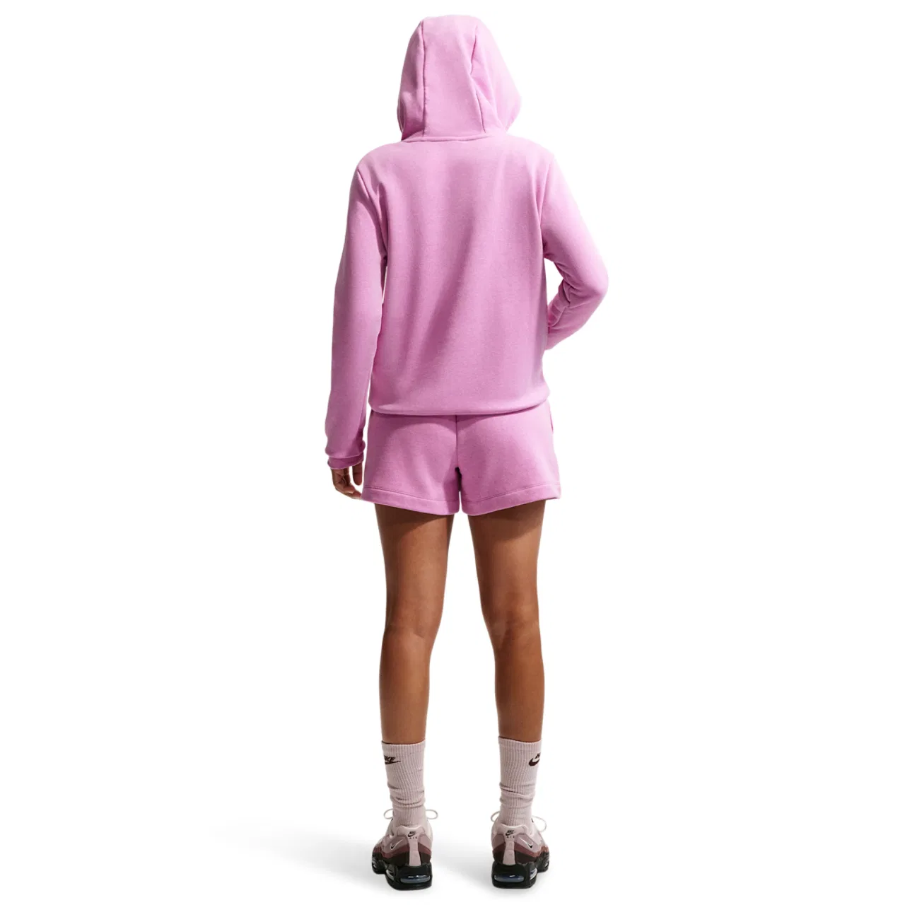 Женские шорты Club Fleece MR Nike, цвет Heather/Lt Magenta/White — фото 4