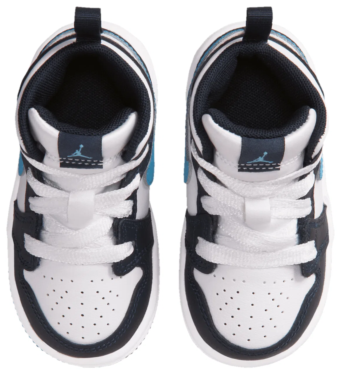 Кроссовки для мальчиков AJ 1 Mid Jordan, цвет Obsidian/Dark Powder Blue/White — фото 4