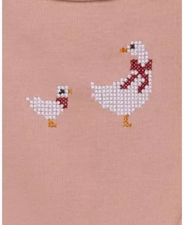 Детский комбинезон с длинным рукавом Cross Stitch Duckling Collection Ely'S & Co., розовый — фото 3