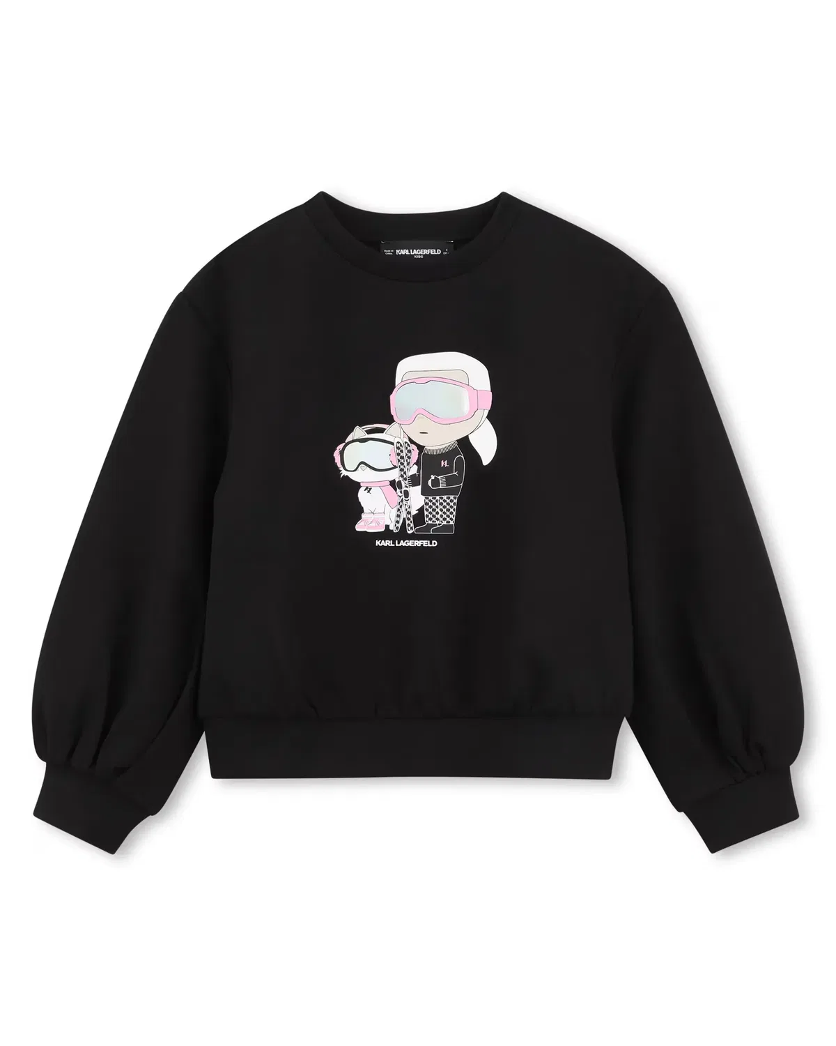 Детская худи для девочек с принтом CHOUPETTE Karl Lagerfeld Kids, Negro