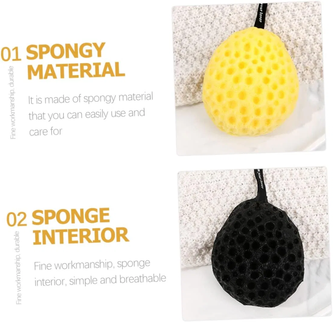 Набор мочалок для душа Honeycomb Bath Ball, MAGICLULU, 2 шт, 22x9x9 см, Желтый/Черный — фото 4