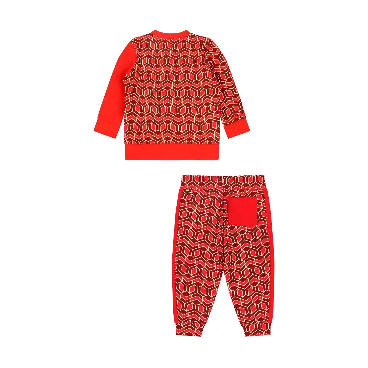 Детский комплект свитшота и джоггеров с дизайном Comodo Mixed Up Clothing, Red Multicolor — фото 2