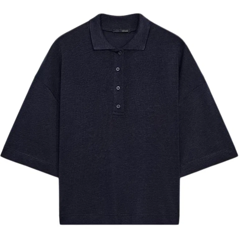 Женское поло Sea Blue Lapel ZARA, Sea Blue