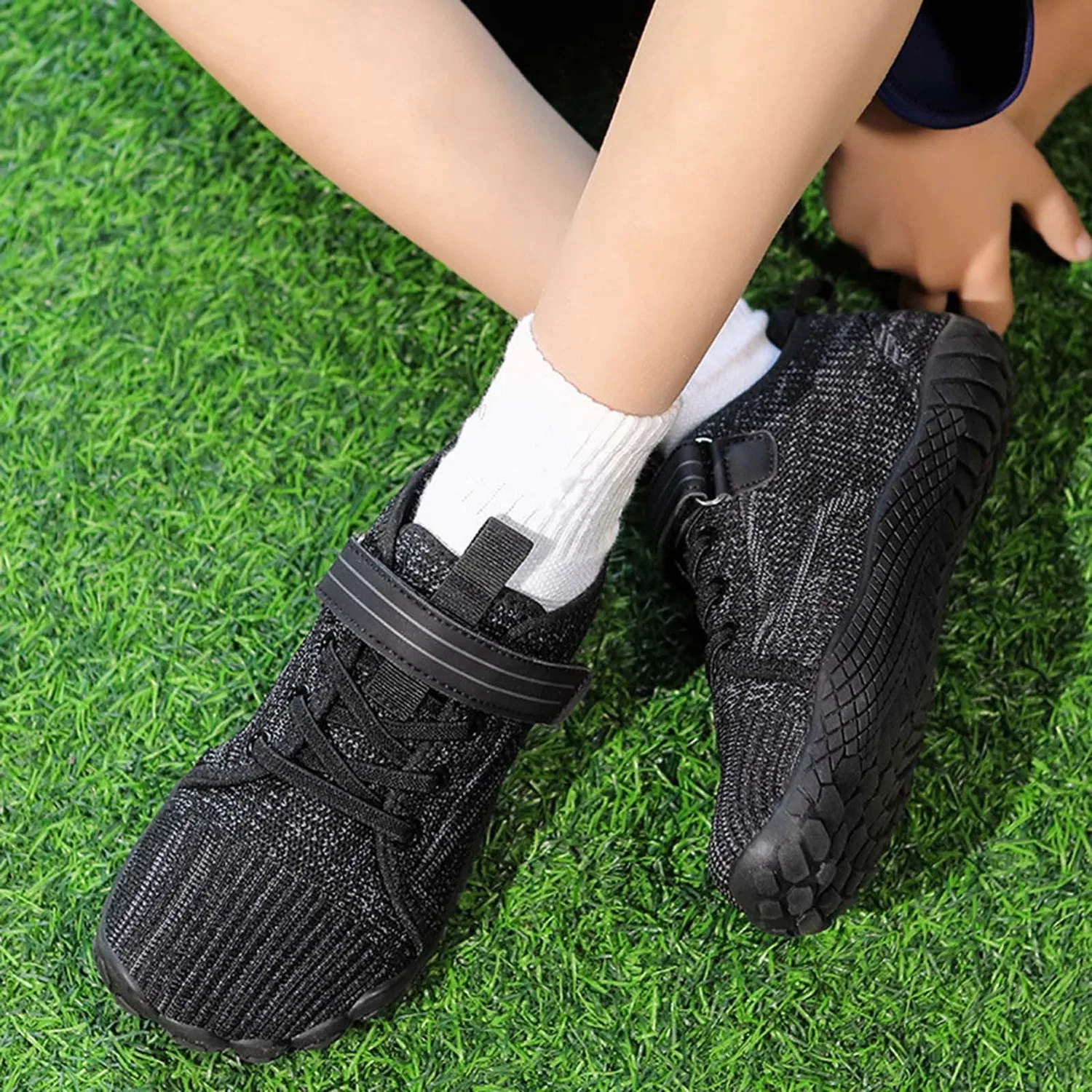 Детские кроссовки для мальчиков с принтом Barefoot Bambino Scarpe Scoglio, Grigio — фото 2