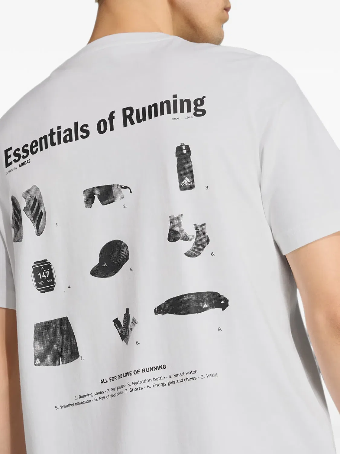Футболка Run Essentials с графичным принтом Adidas, белый — фото 4
