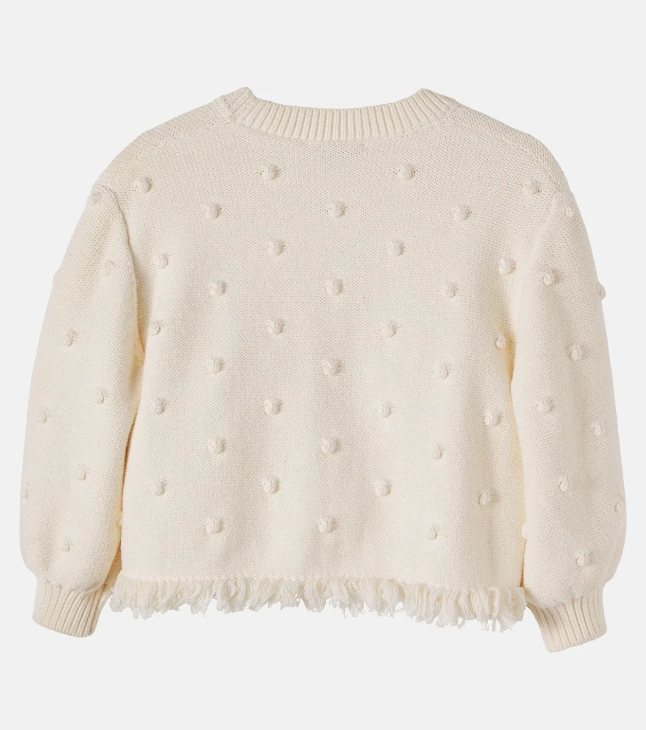 Кардиган хлопковый с бахромой Stella Mccartney Kids, белый — фото 3