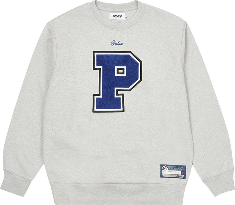 

Толстовка Palace Varsity Applique Crew 'Grey Marl', серый