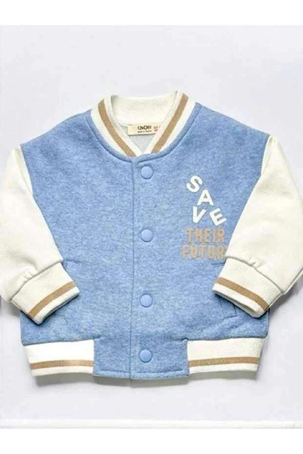 Детский кардиган с капюшоном для мальчиков Save Written College, Zekids, Blue — фото 2