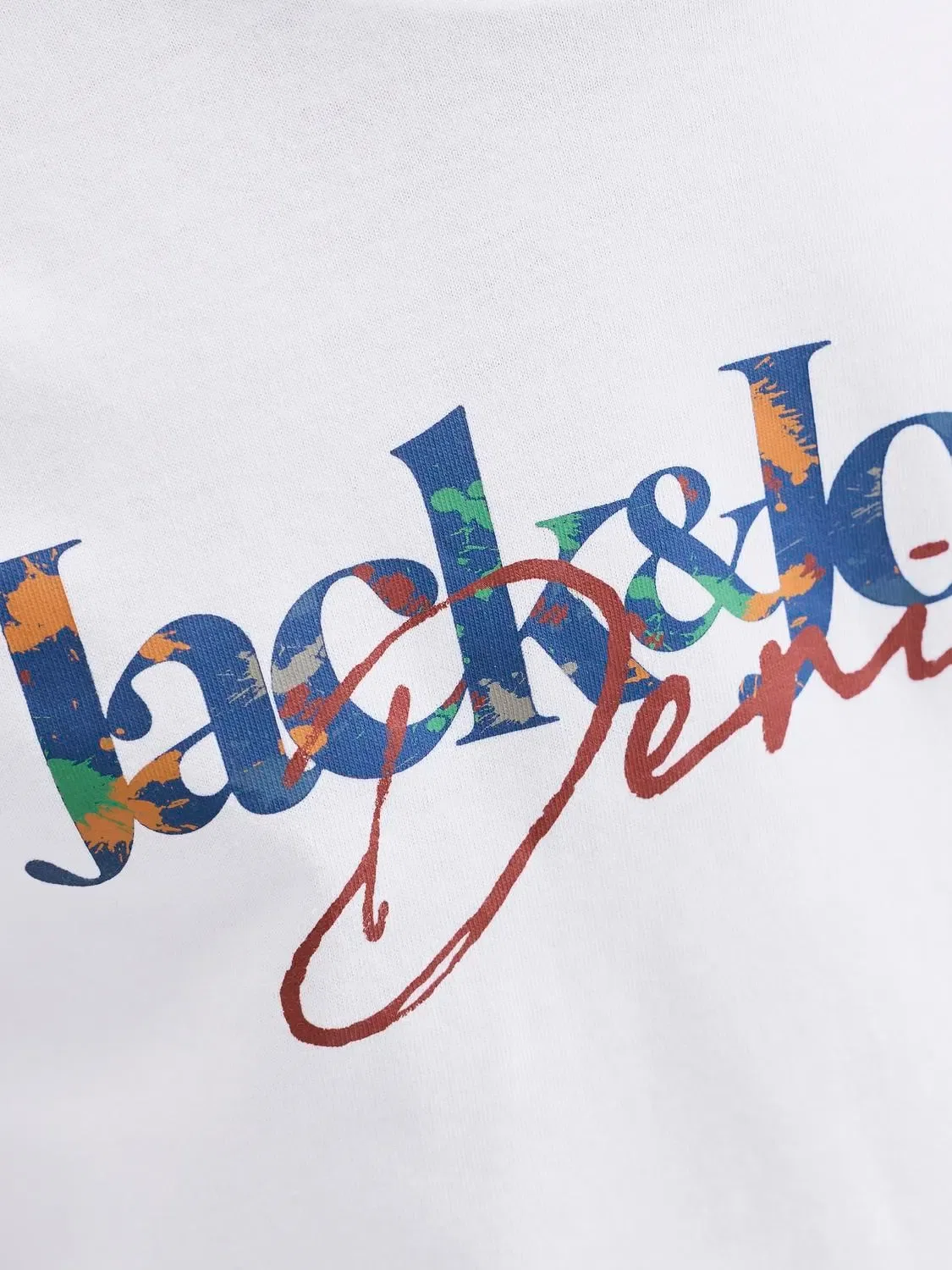 Лонгслив с принтом Jjtom Jack & Jones Junior, белый — фото 2