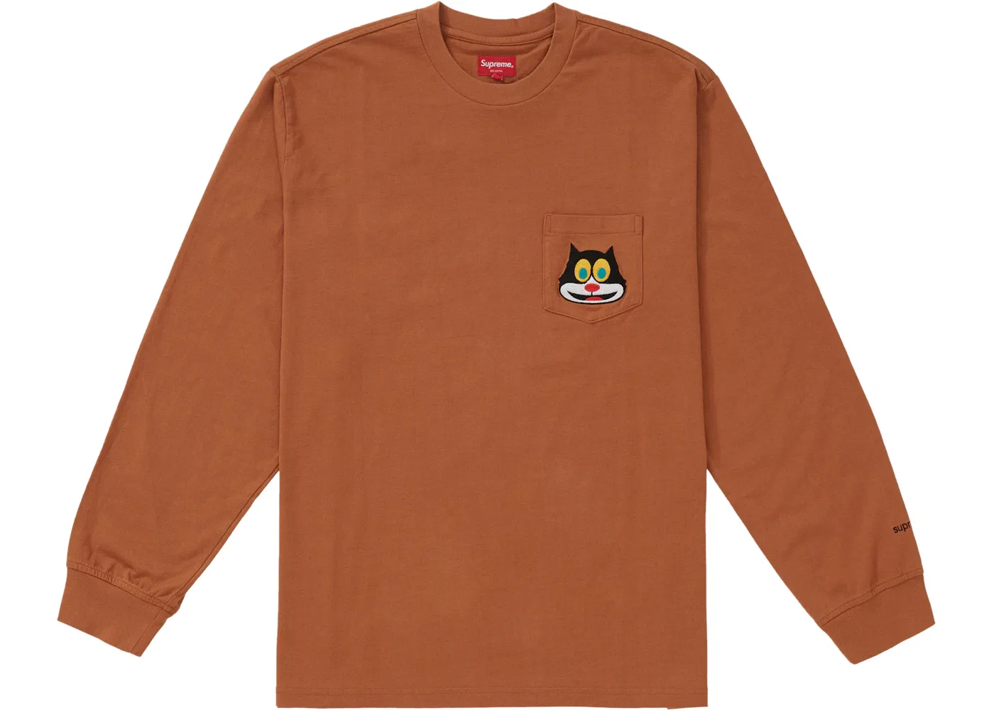 Мужская футболка с длинным рукавом Supreme L/S Pocket Tee, Rust