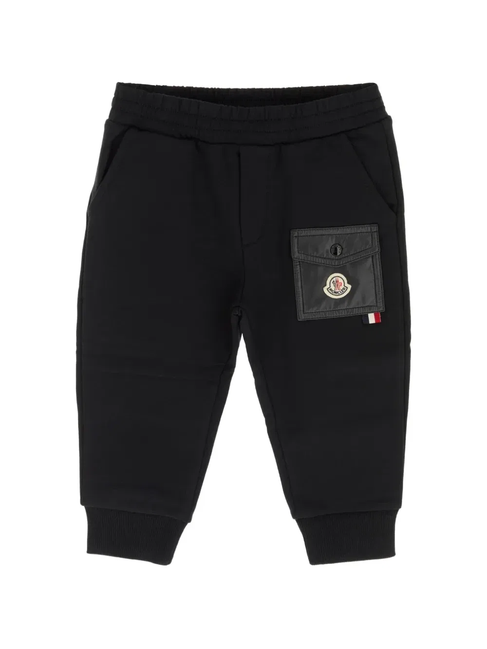 Спортивные брюки с логотипом-нашивкой Moncler Enfant, черный