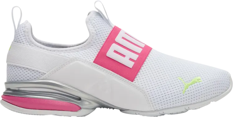 

Кроссовки Puma Wmns Axelion Slip-On White Sunset Pink, белый