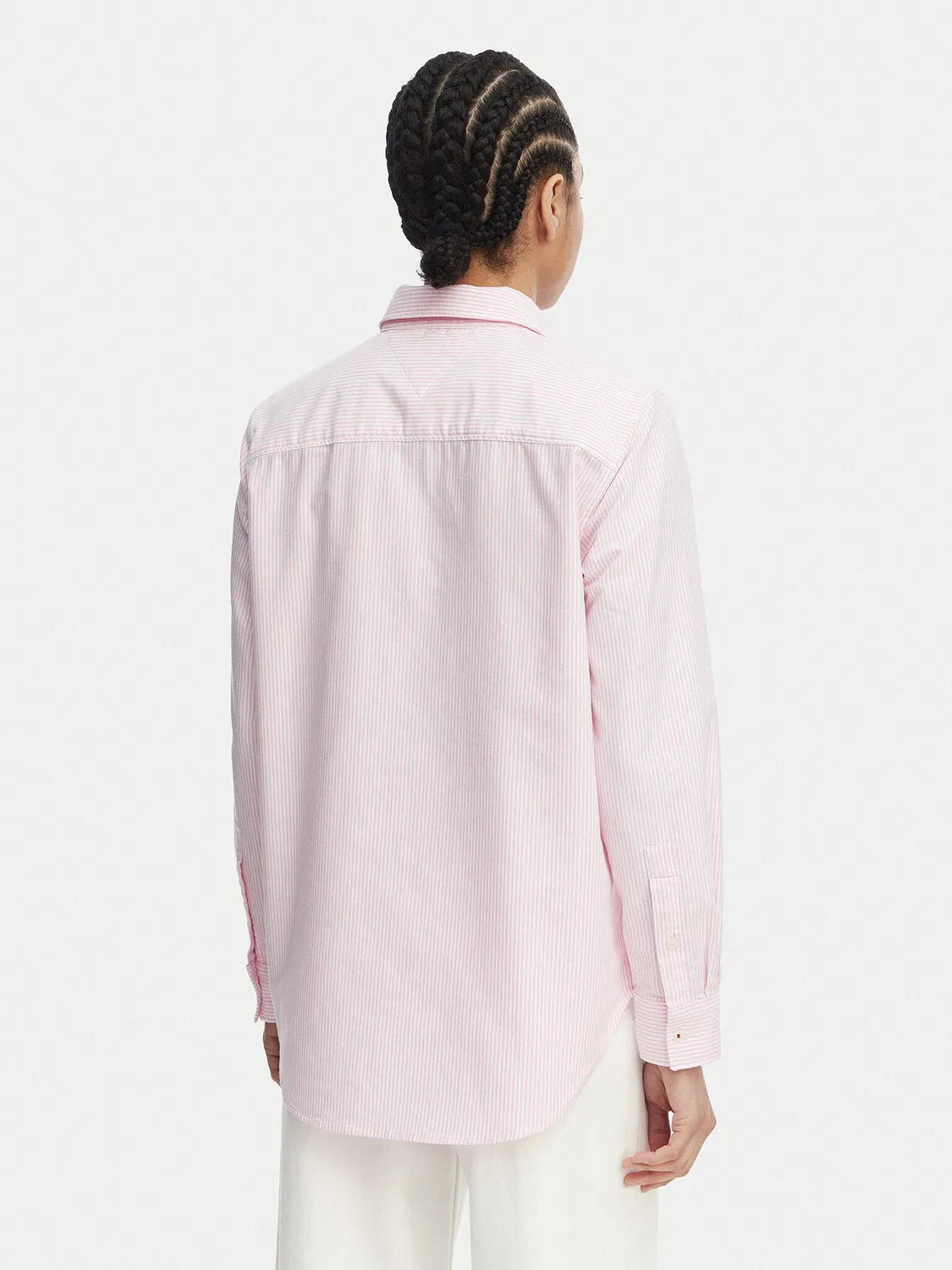 Женская рубашка стандартного кроя Fit Flag Embroidery Oxford Tommy Hilfiger, розовый — фото 3