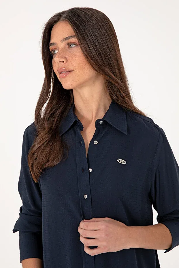 Женская рубашка с длинным рукавом U.S. Polo Assn., Navy Blue — фото 2