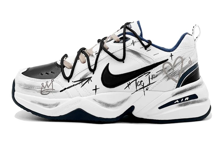 

Кастомизированные кроссовки Nike Air Monarch 4 Chunky Sneakers Unisex, черный/белый