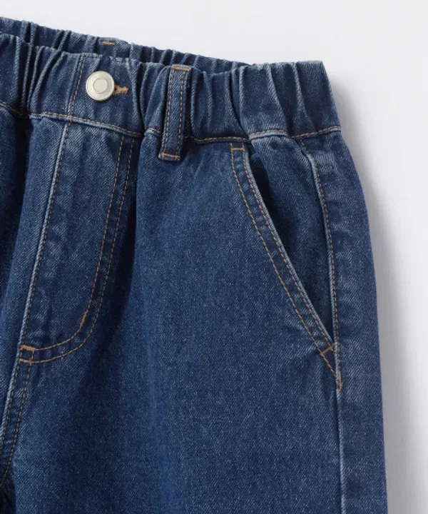 Джинсы карго с широкими штанинами на резинке, Musinsa Standard Kids, Medium Indigo — фото 4