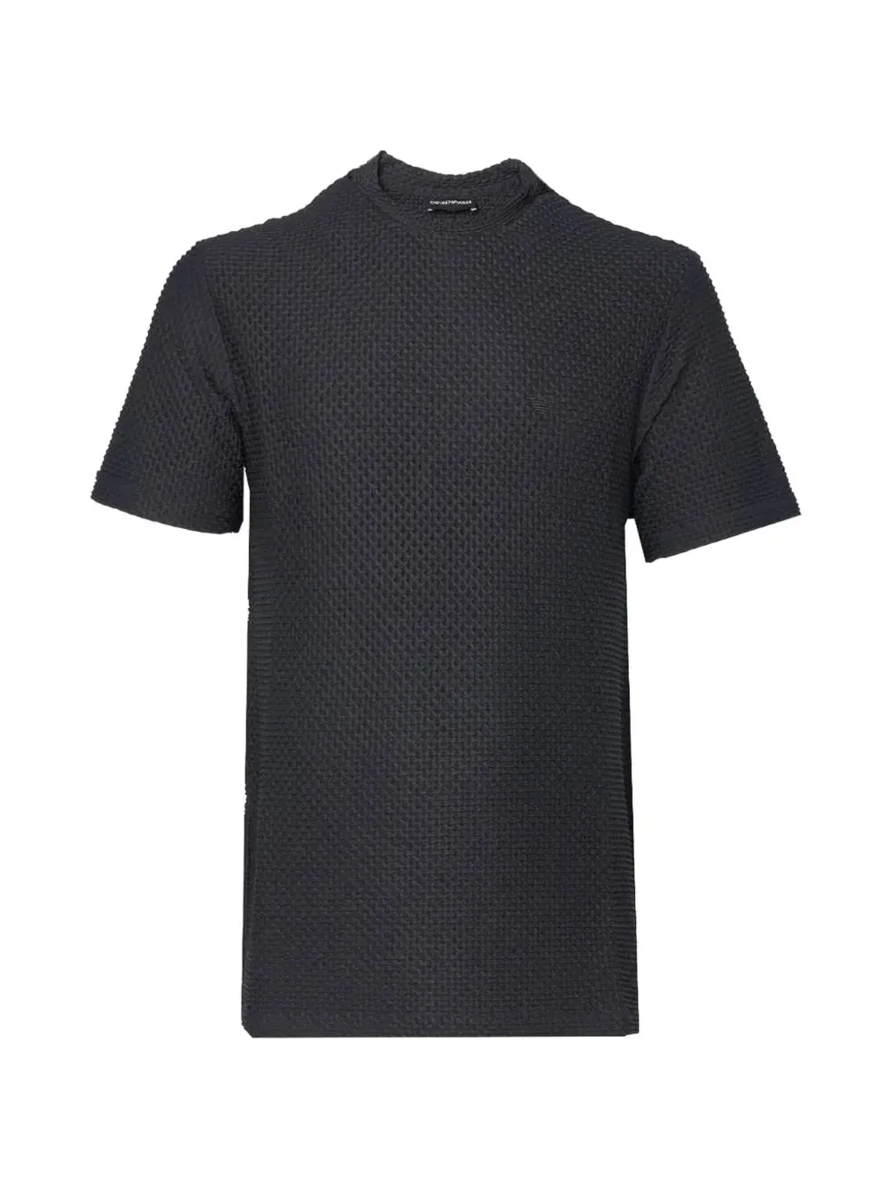 Футболка из вафельной ткани EMPORIO ARMANI, черный