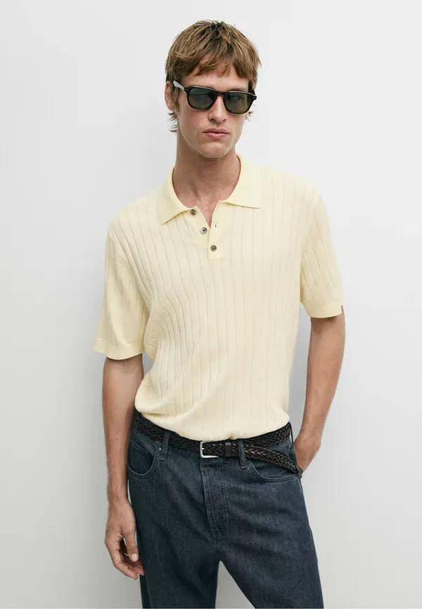 Поло хлопковое Polo shirt Massimo Dutti, белый