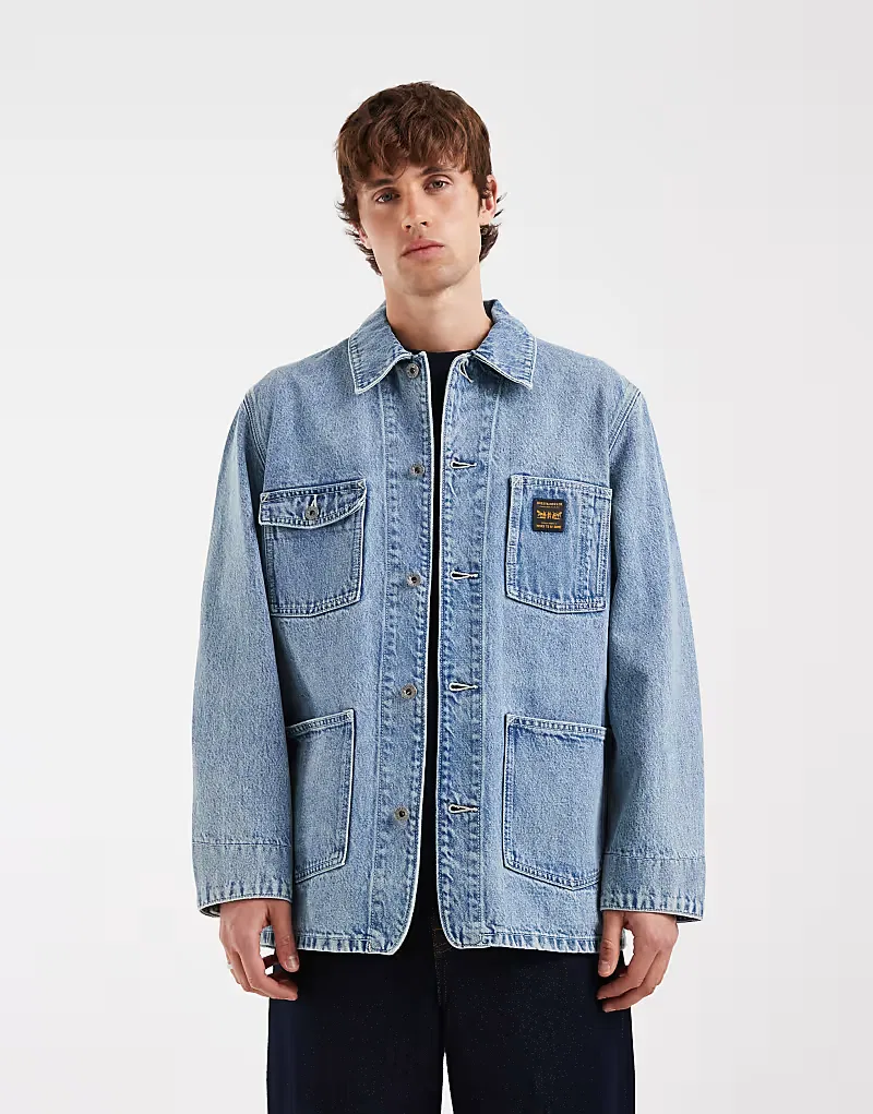 Рабочая куртка Levi's Workwear Berkley из денима светло-голубой — фото 3