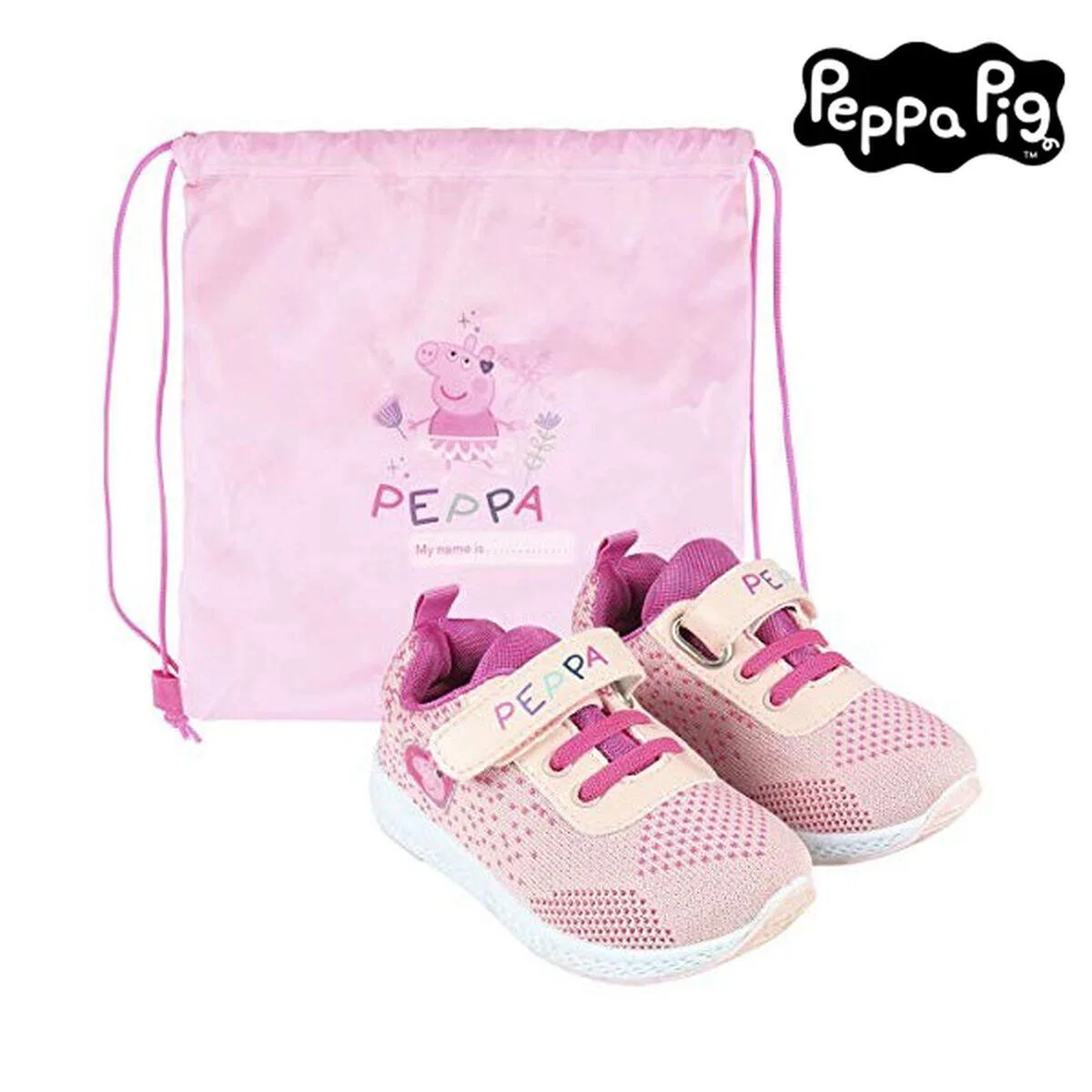 Детские спортивные кроссовки с принтом Peppa Pig, Peppa Pig, Роза — фото 2