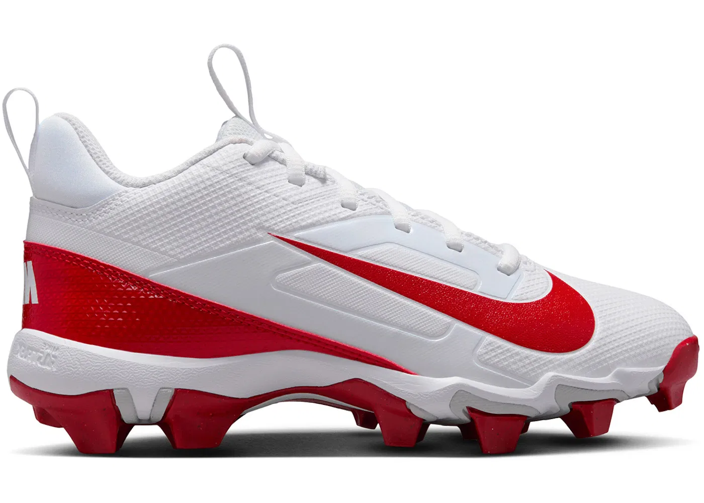Детские бутсы для мальчиков с шипами Nike Alpha Menace 4 Shark, White/University Red/Photon Dust/University Red
