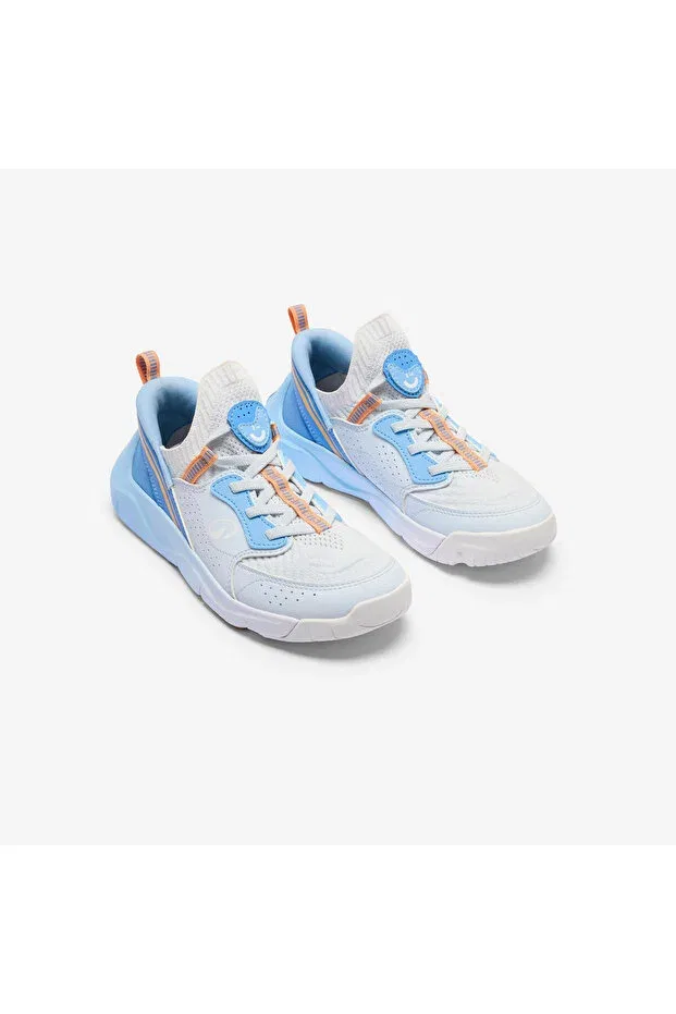 Детские спортивные кроссовки для девочек с принтом playful easy Decathlon, Blue / White — фото 2