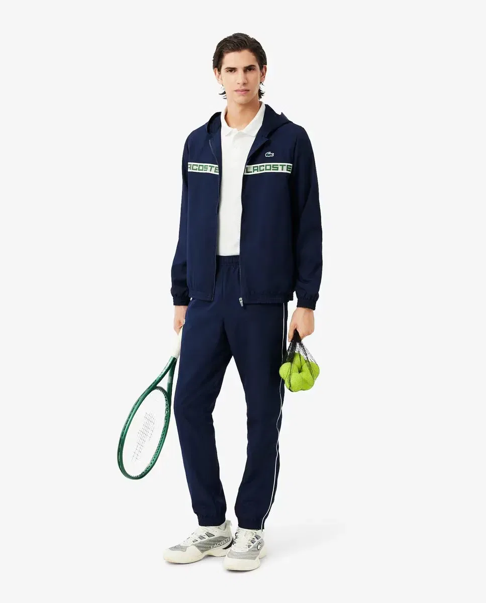 Мужской спортивный костюм для тенниса с полоской и логотипом Lacoste, Azul Marino — фото 4