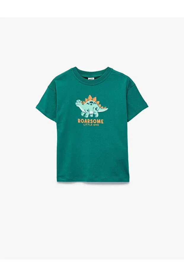 Детское для мальчиков футболка с принтом Cotton dinosaur printed baby boy t-shirt Koton, Green