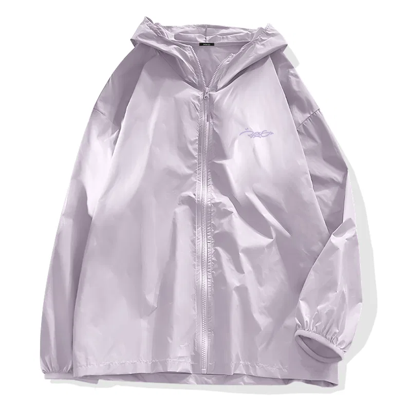 Детская защитная одежда от солнца с принтом MINISO, Medium Gray (Purple Graffiti Chest Logo) — фото 3
