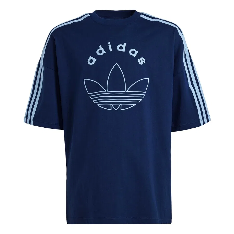 Футболка ADIDAS ORIGINALS 'Adibreak' темно-синего и светло-голубого цвета — фото 2
