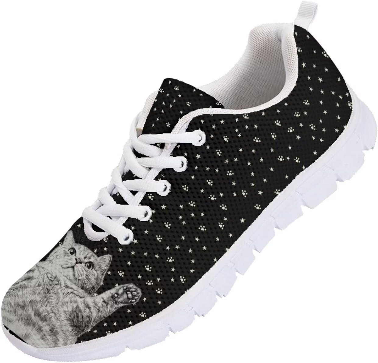 

Мужские кроссовки Funnydude Funny Print для тенниса, спортивные, удобные, дышащие, с сетчатым верхом, Cute Cat
