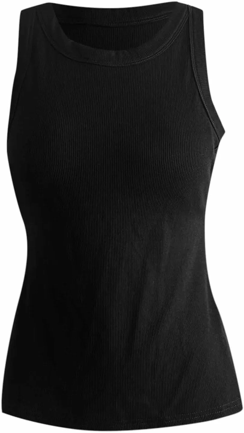 Топ с встроенным бюстгальтером Ribbed, Black — фото 4
