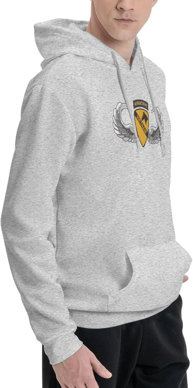 Свитшот мужской 1st Cavalry Airborne Wings Vietnam Veteran с капюшоном и карманом Generic, серый — фото 2
