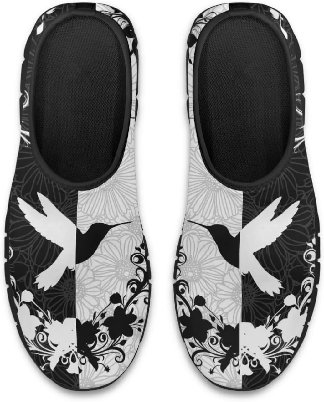 Мужские слипоны Howilath Boho с цветочным узором, кроссовки для бега, повседневная спортивная обувь, обувь без шнурков с противоскользящей подошвой, Hummingbird Boho Flower — фото 4