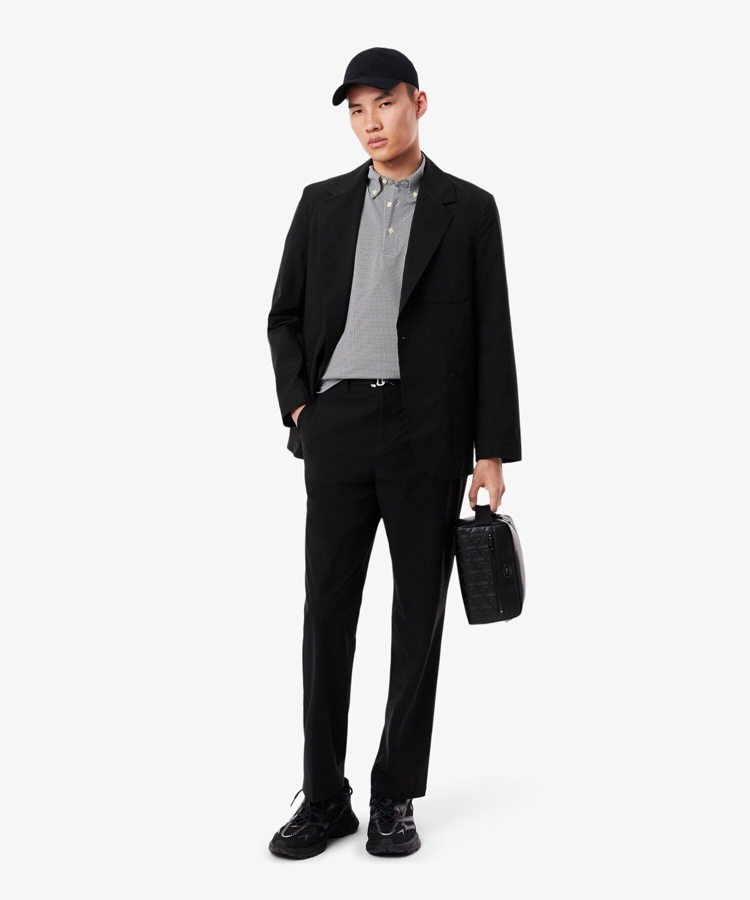 Поло LACOSTE с микроклеткой, Black — фото 3